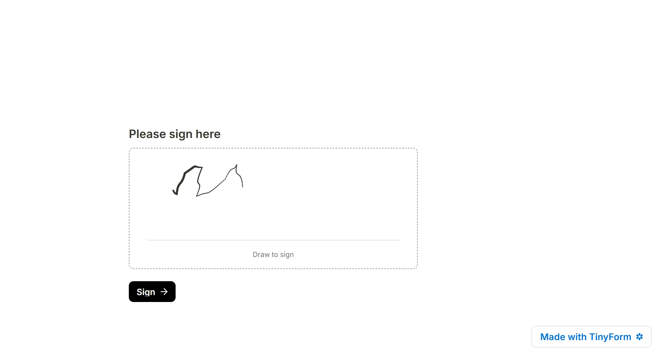 A published signature pad with a name drawn into it
