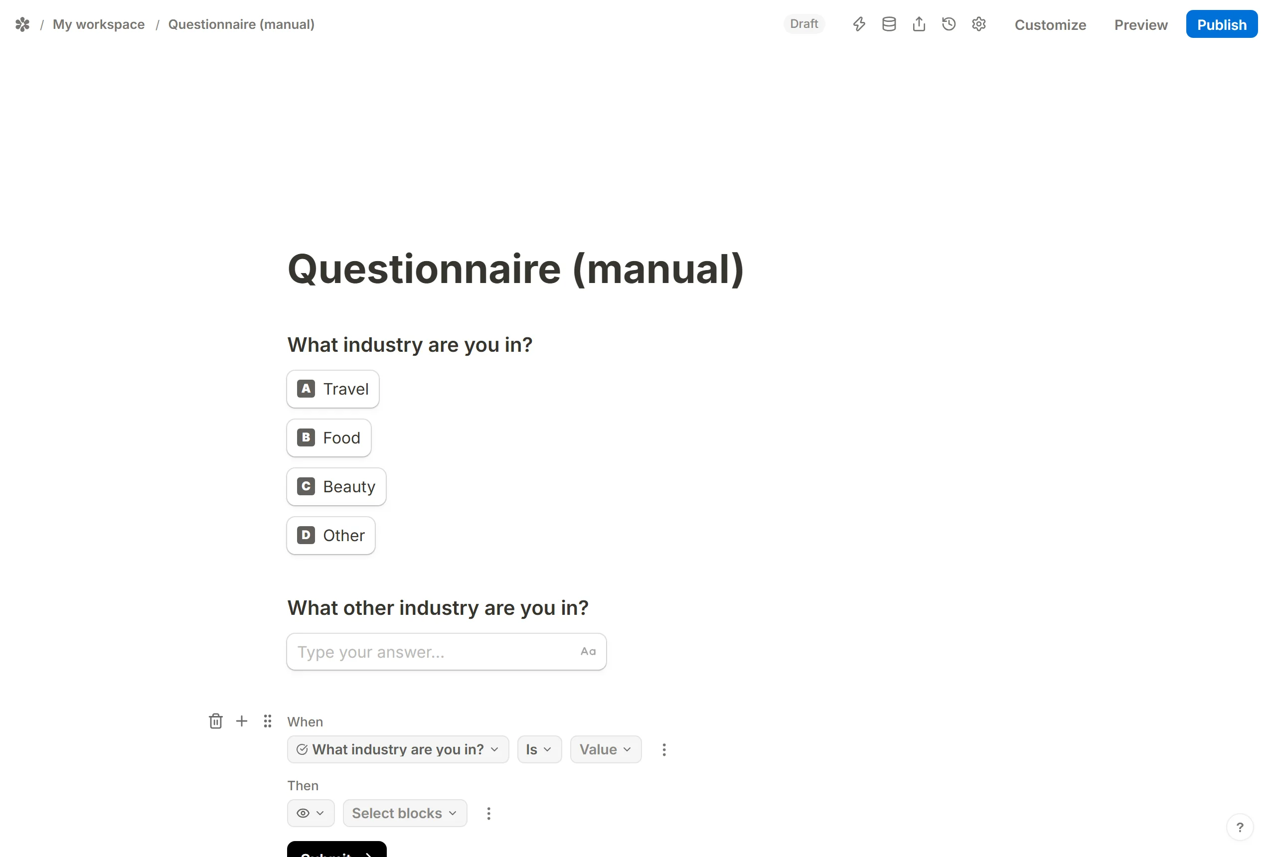 The same question with a follow-up Short answer under it