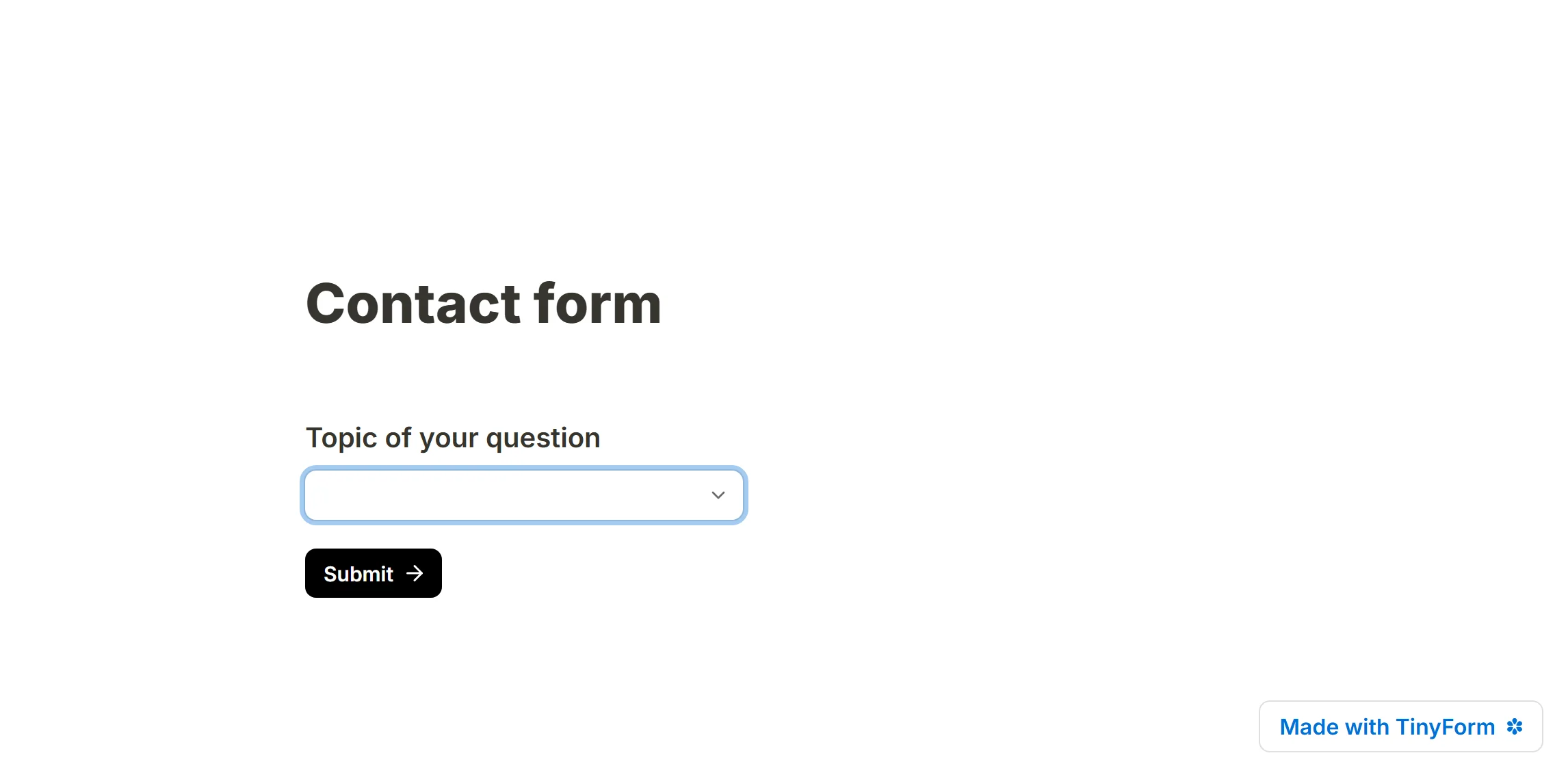 A question typed above the box instead