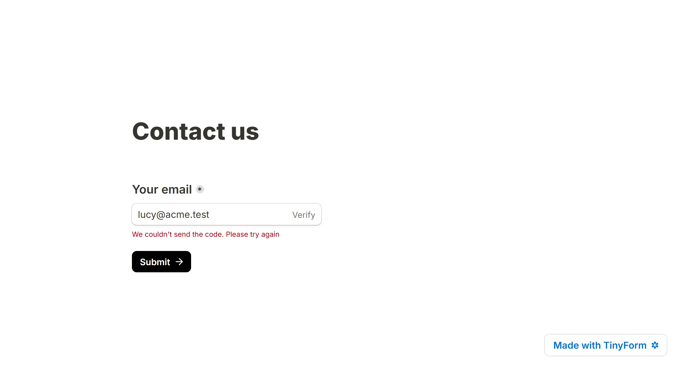 The code box with Didn't receive a code? and a Resend link under it, counting down