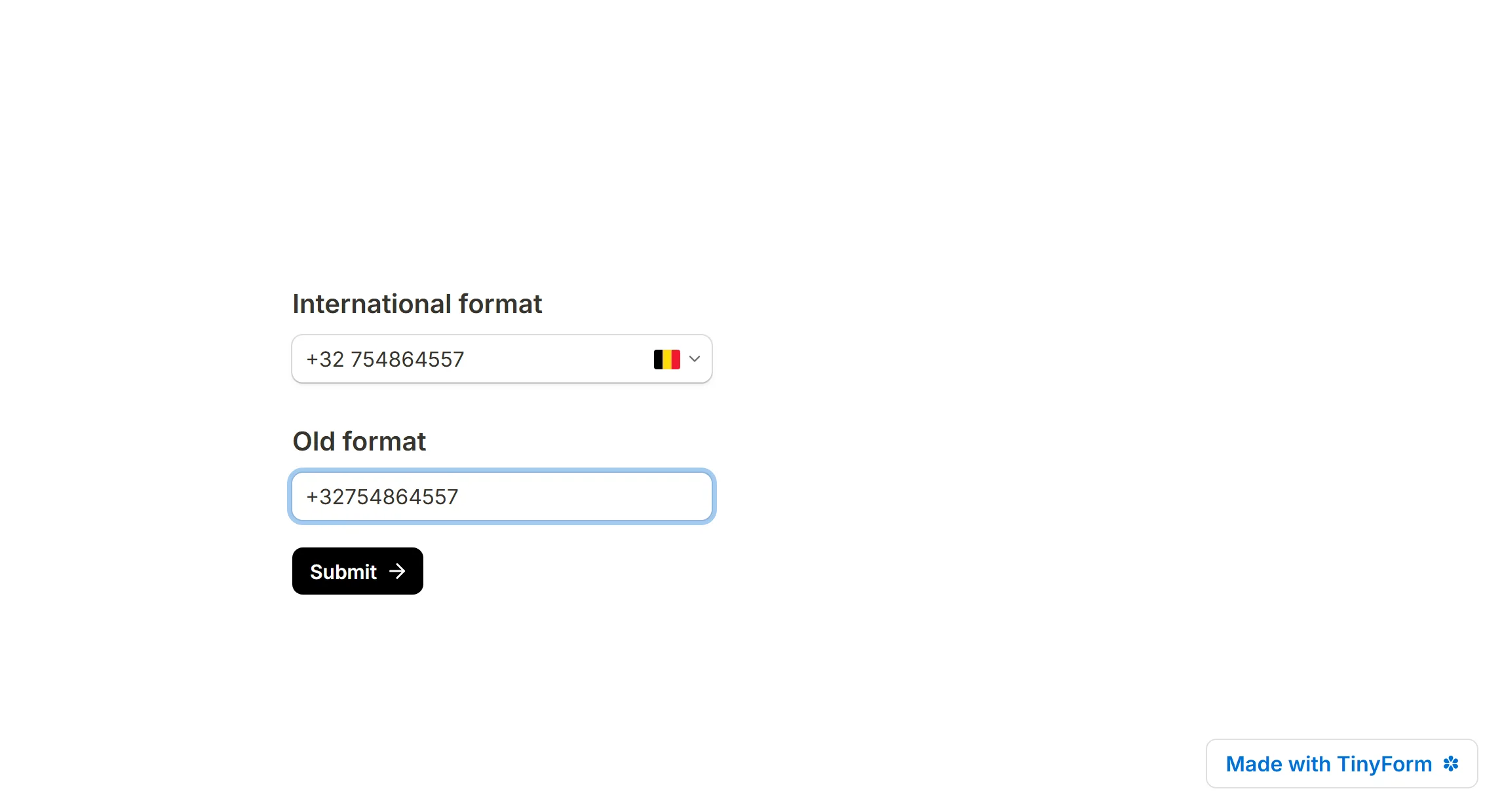 The formats a number is drawn in, one per country