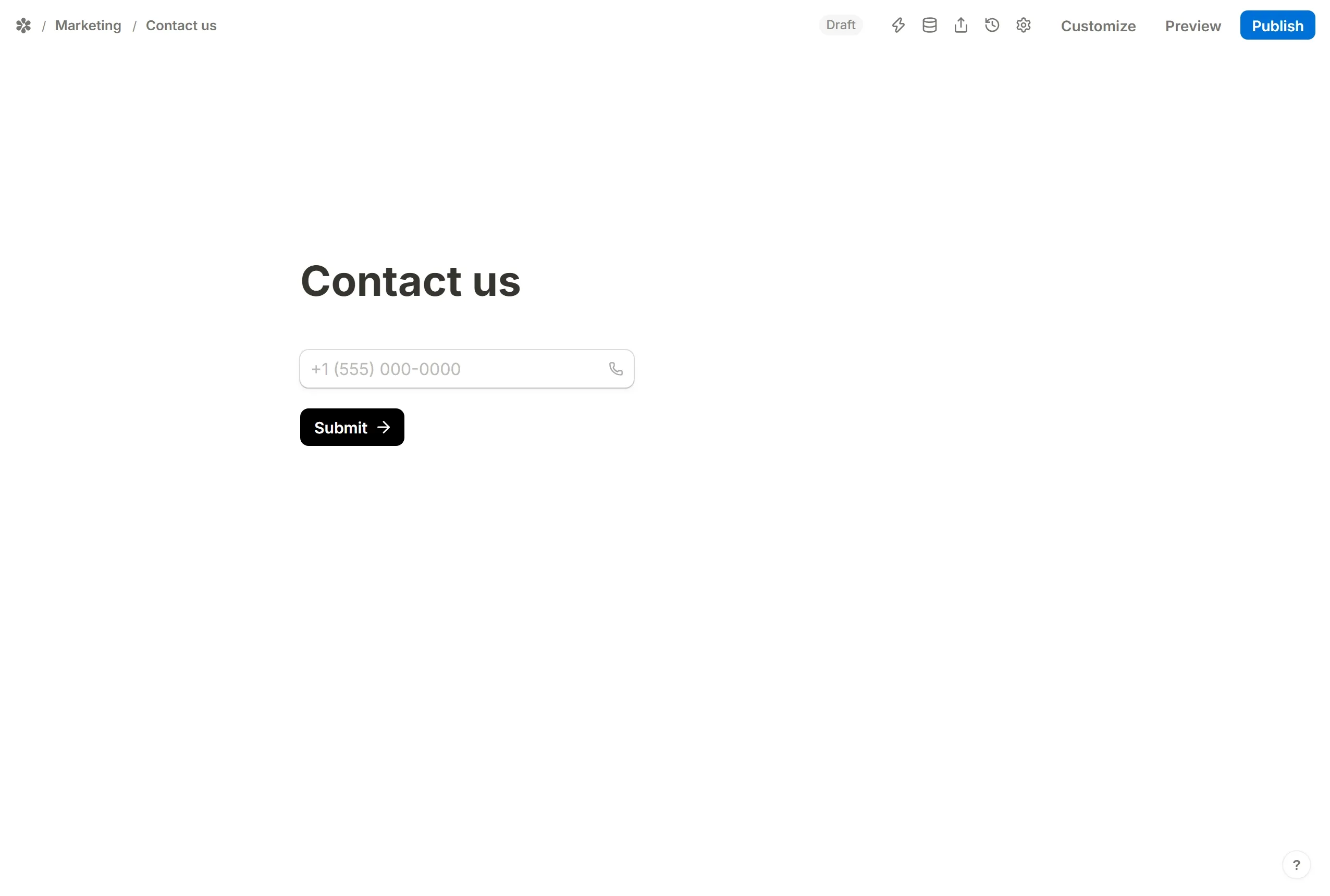 A placeholder typed into the box, so the question is not left untitled