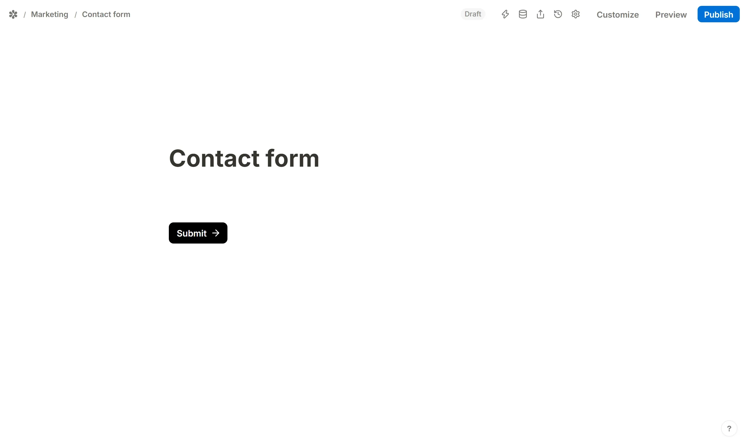 Respondent's country chosen from the insert menu's Advanced blocks, its chip showing the country of whoever is looking